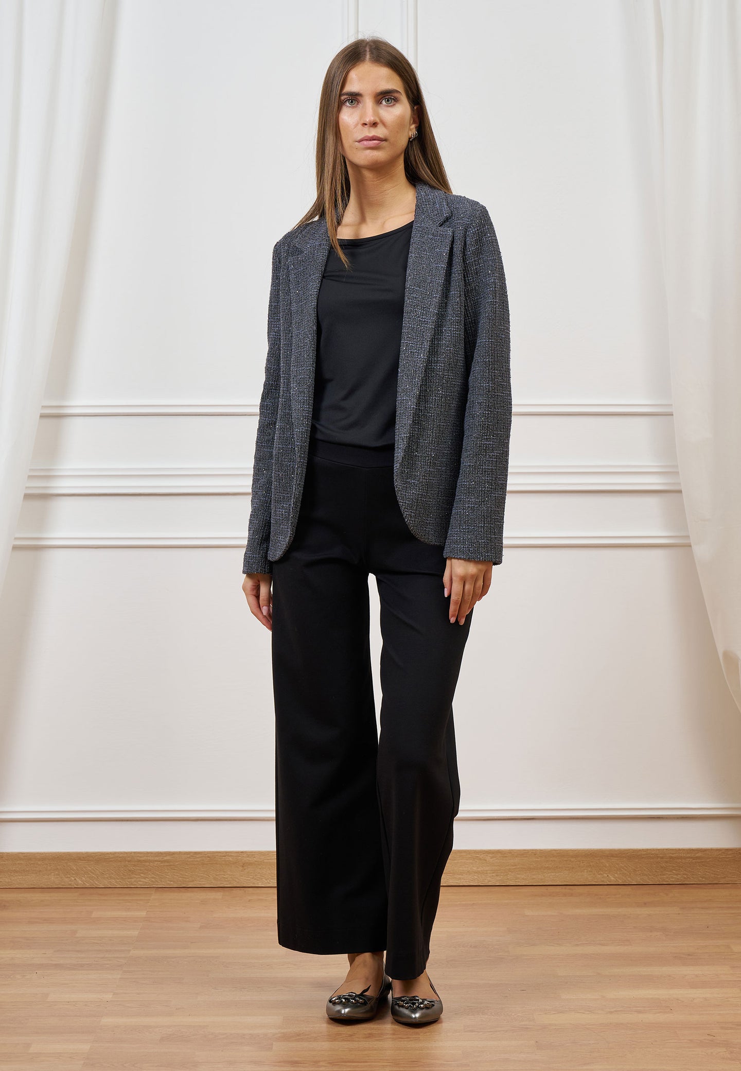 Pantalone cropped in punto roma