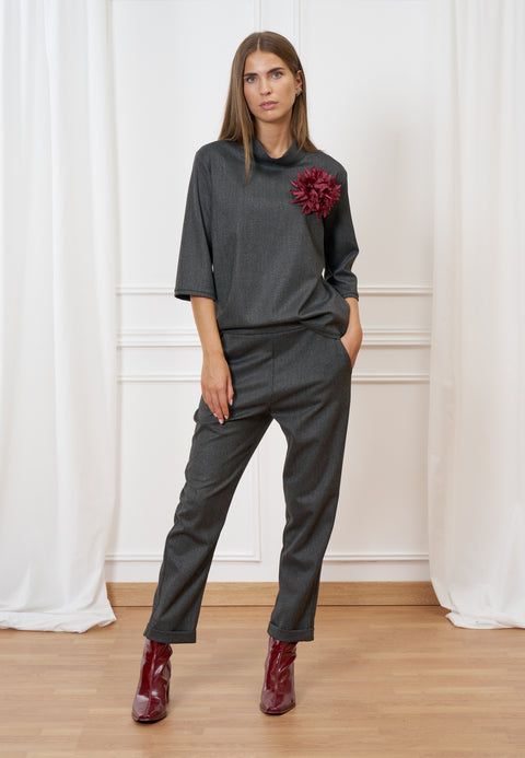 Pantalone dritto con risvolto