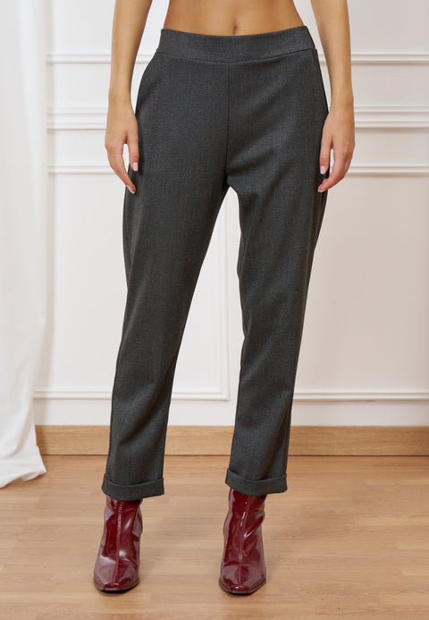 Pantalone dritto con risvolto
