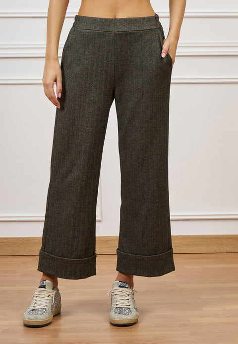Pantalone in jersey spinato