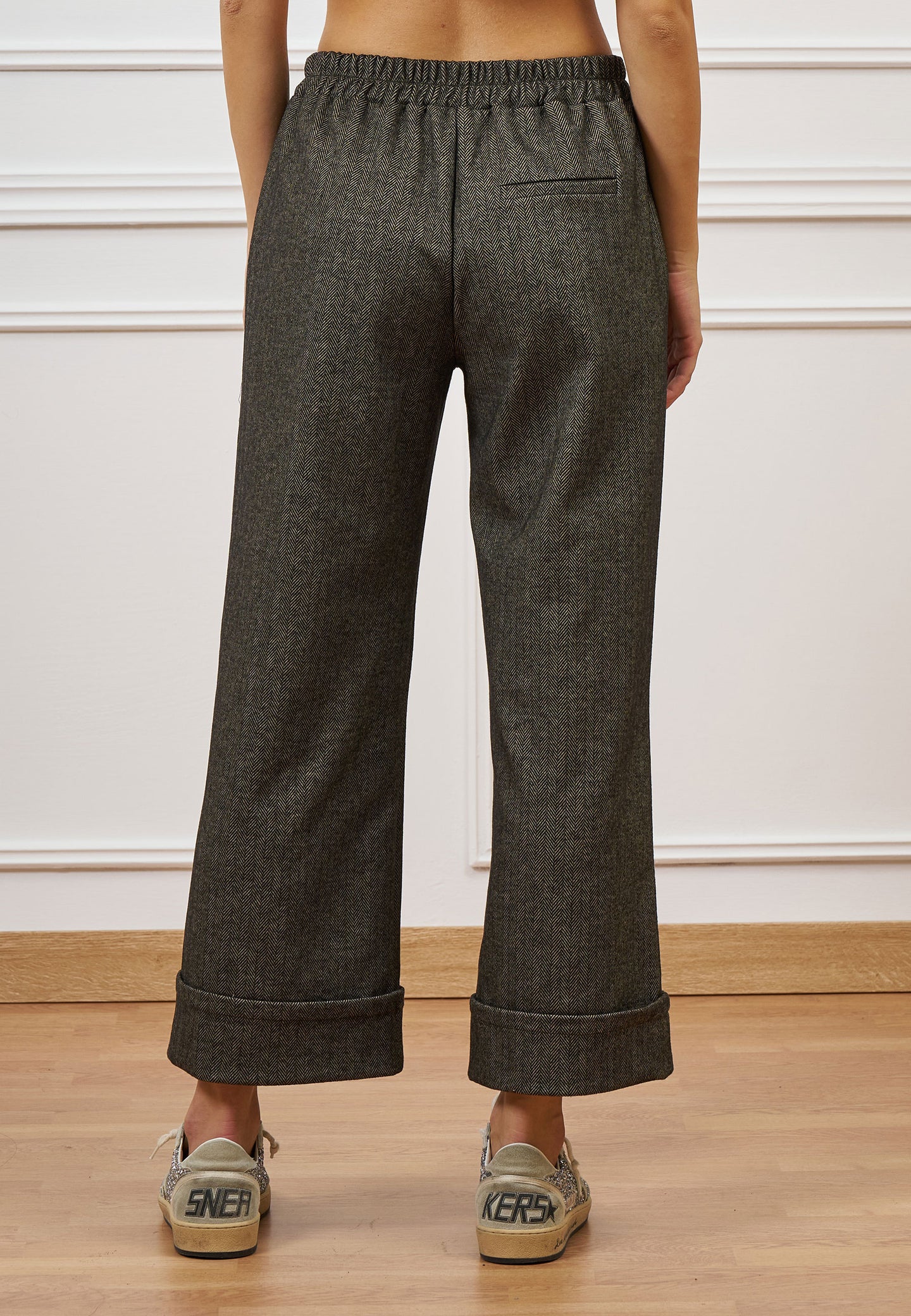 Pantalone in jersey spinato