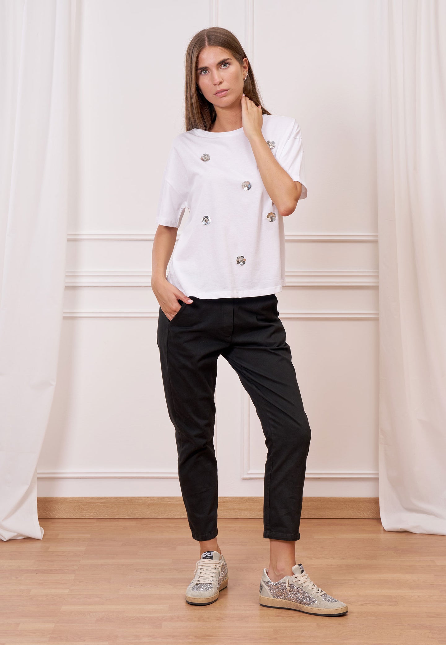 Pantalone jogging elastico retro