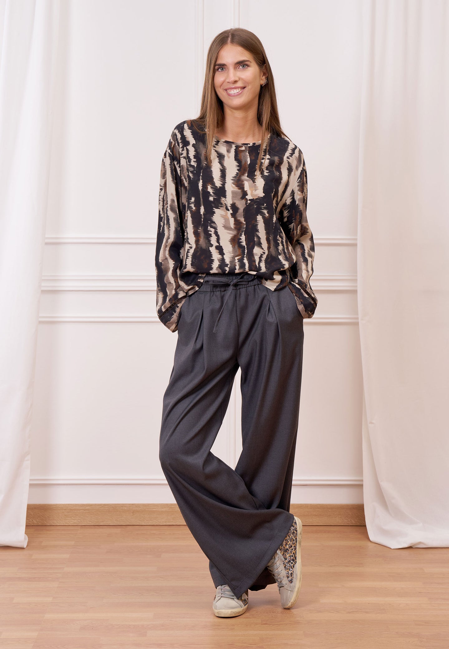 Pantalone palazzo con coulisse