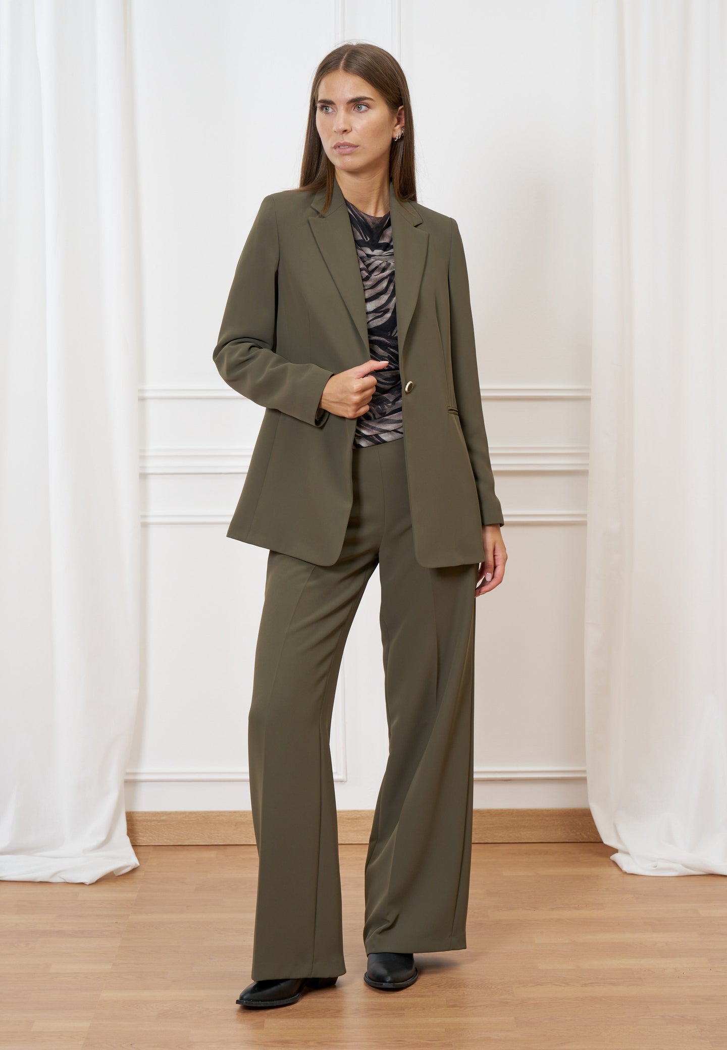 Pantalone palazzo con elastico retro