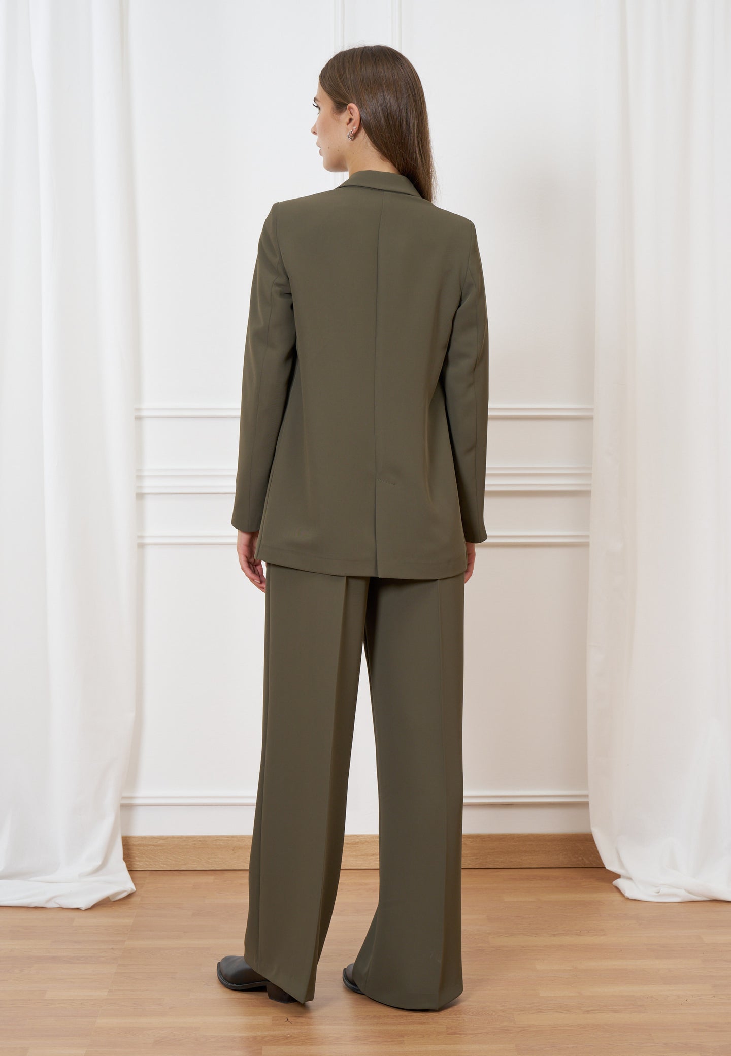 Pantalone palazzo con elastico retro