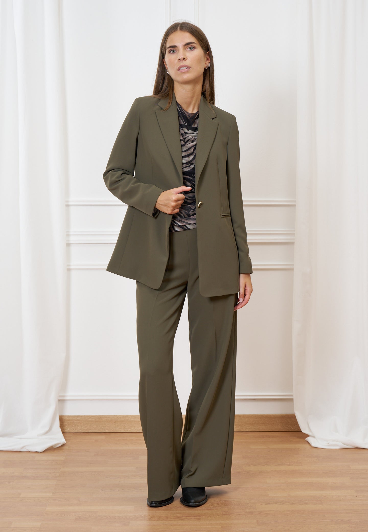 Pantalone palazzo con elastico retro