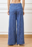 Pantalone palazzo effetto denim - BLU