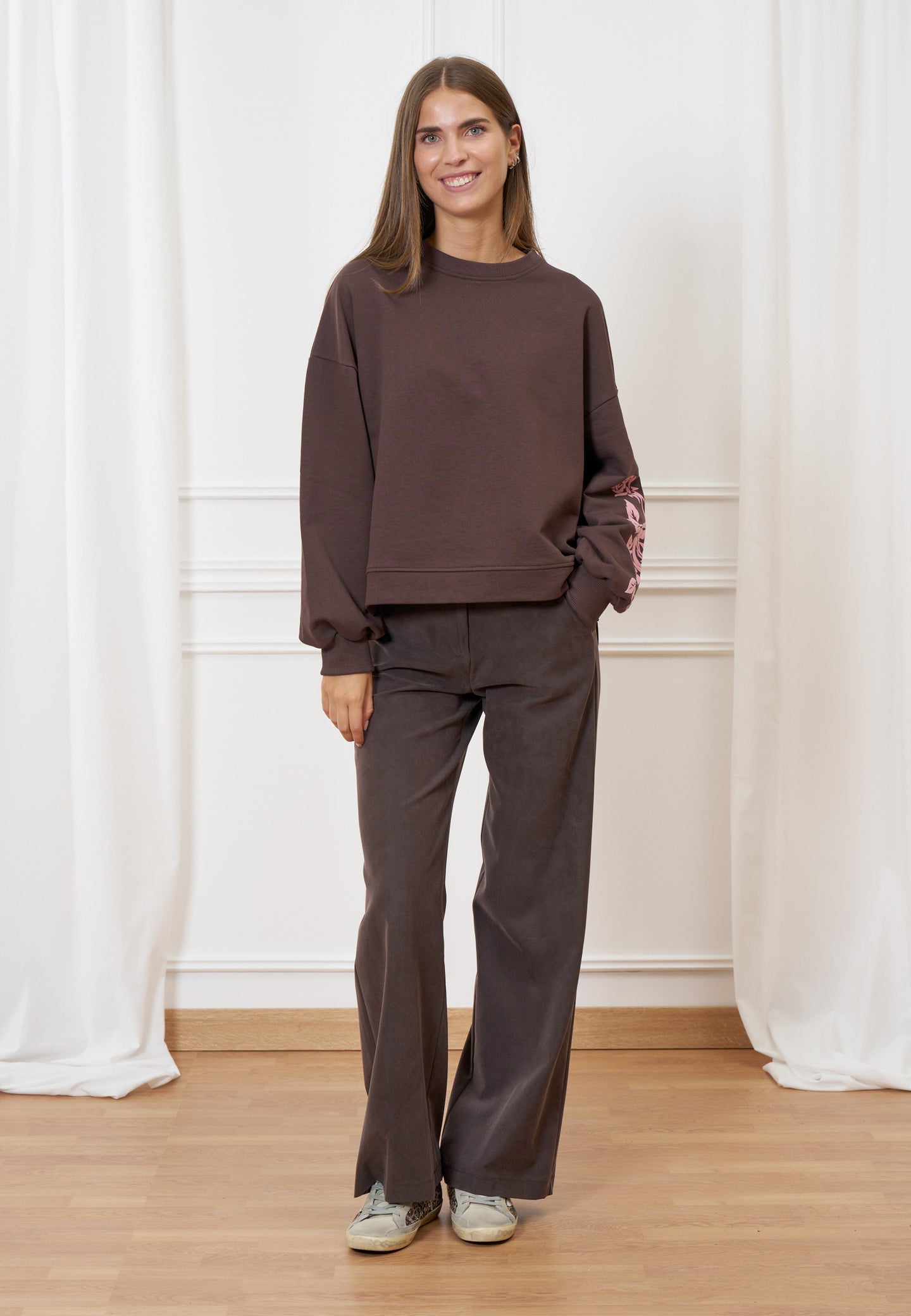 Pantalone palazzo elastico retro