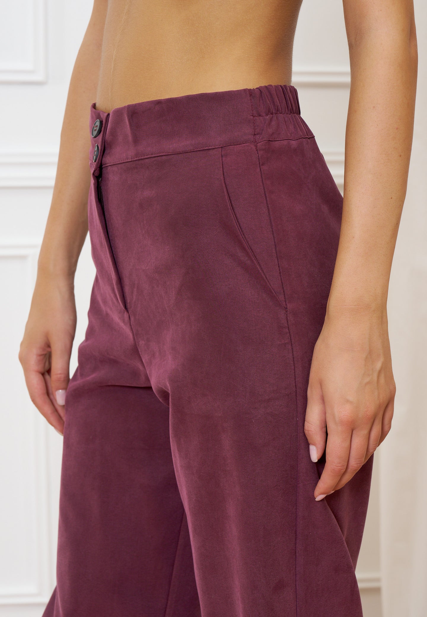 Pantalone palazzo elastico retro