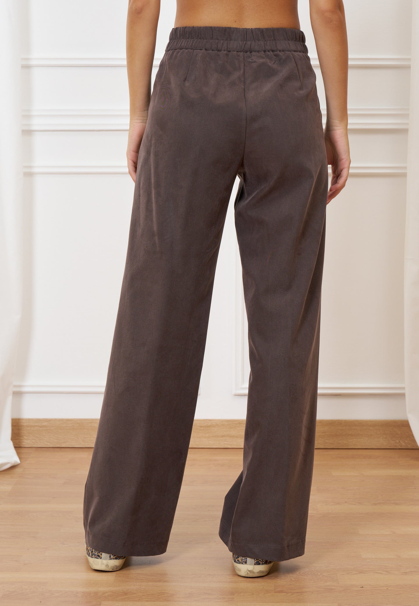 Pantalone palazzo elastico retro