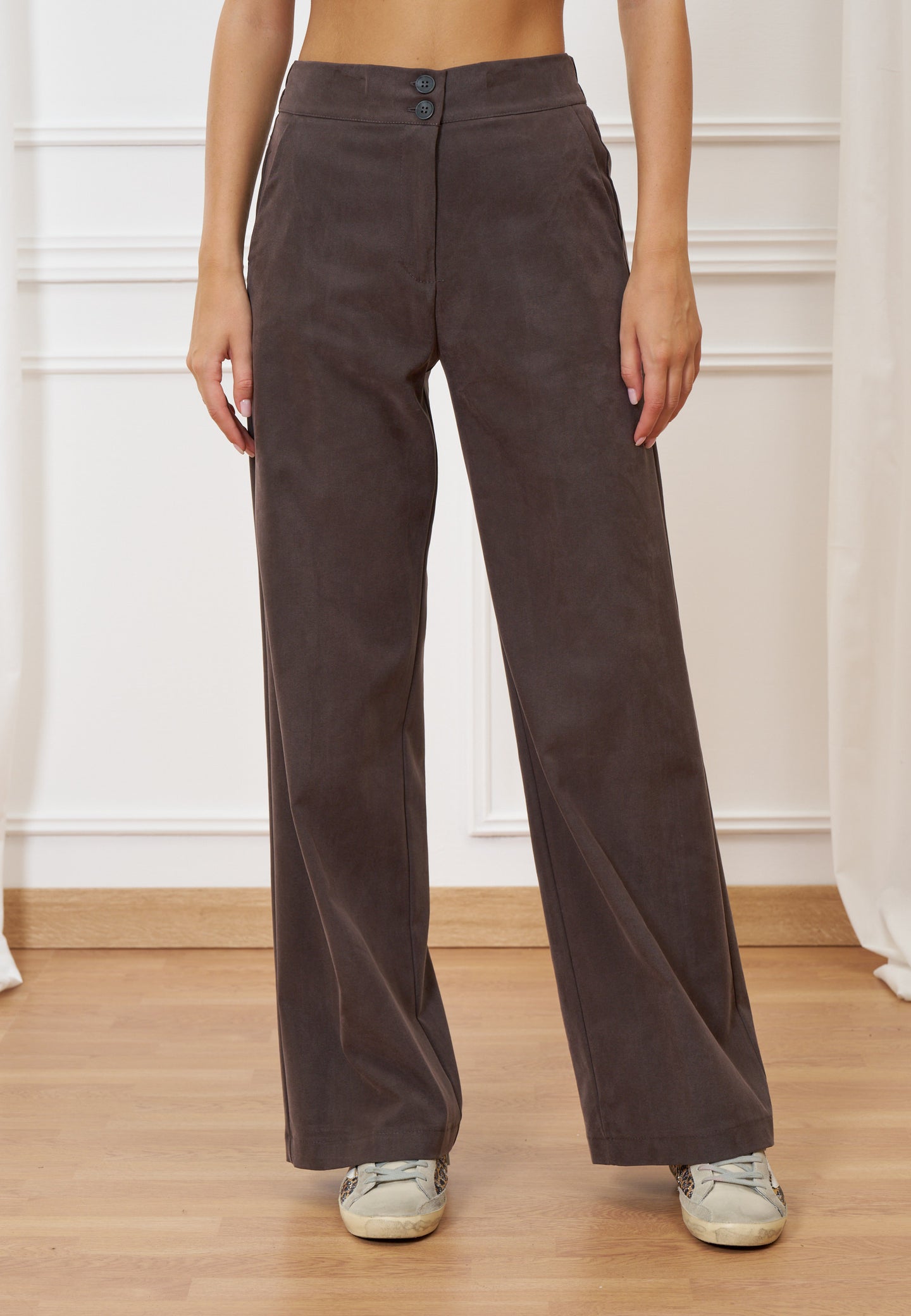 Pantalone palazzo elastico retro