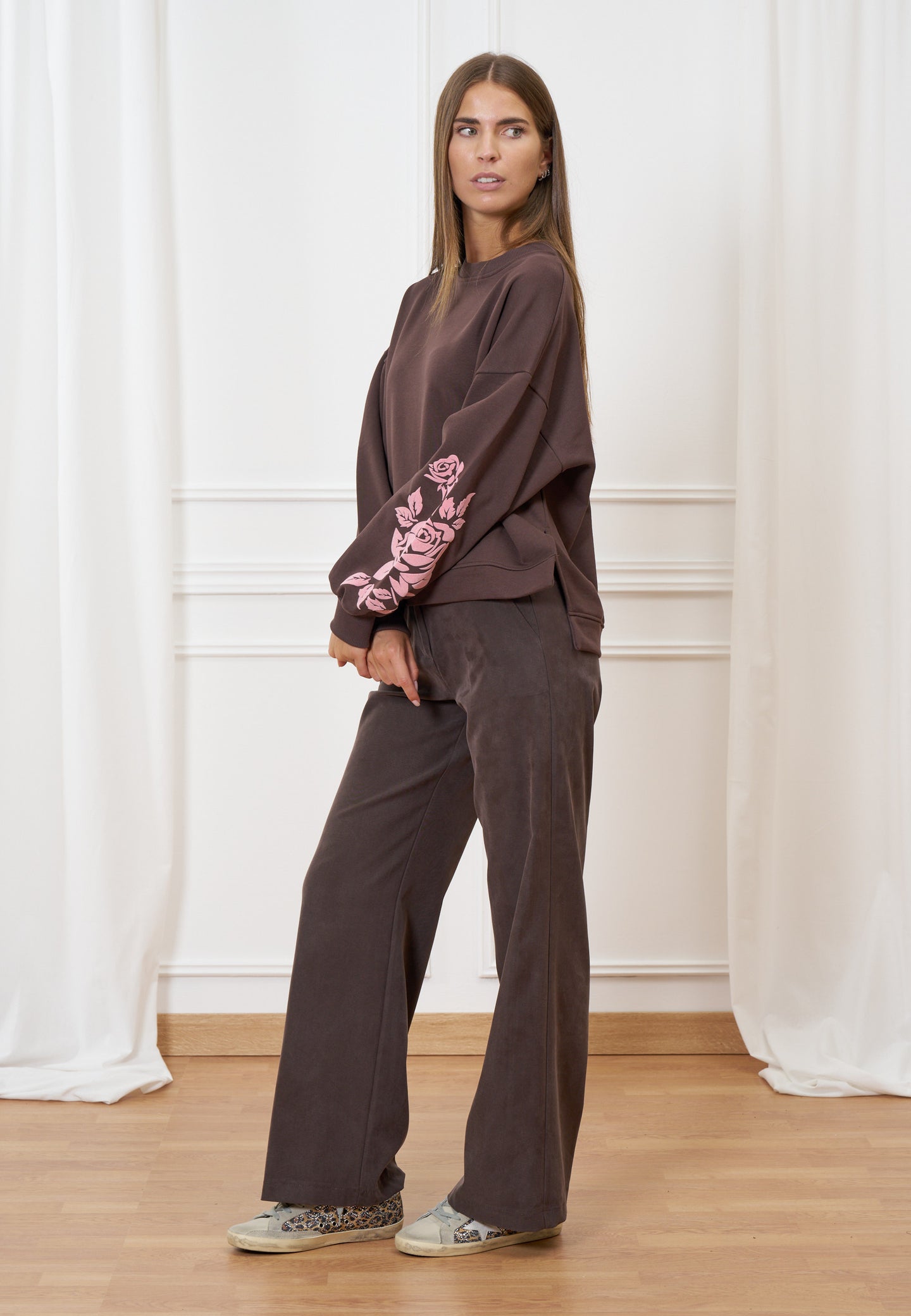 Pantalone palazzo elastico retro