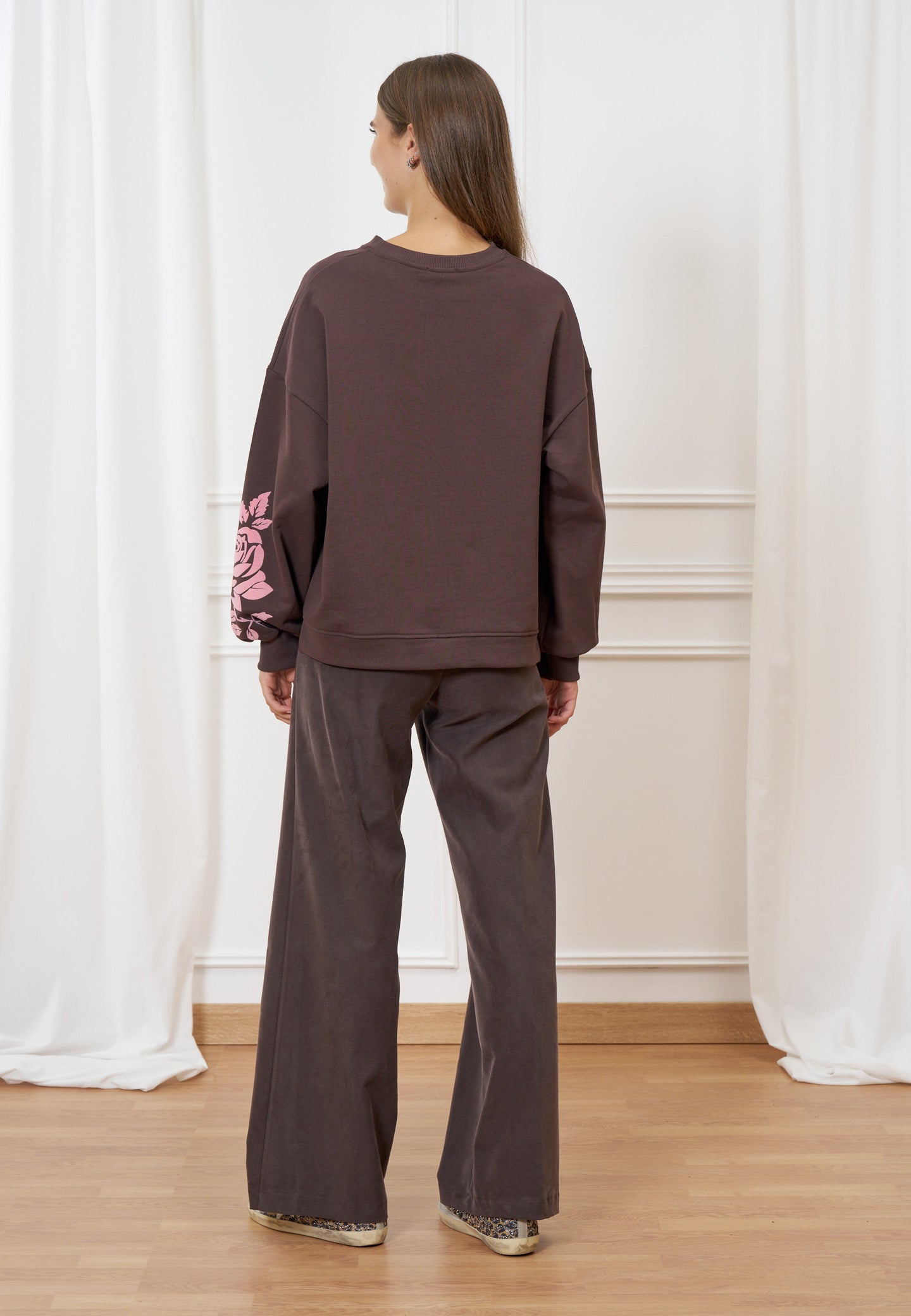 Pantalone palazzo elastico retro