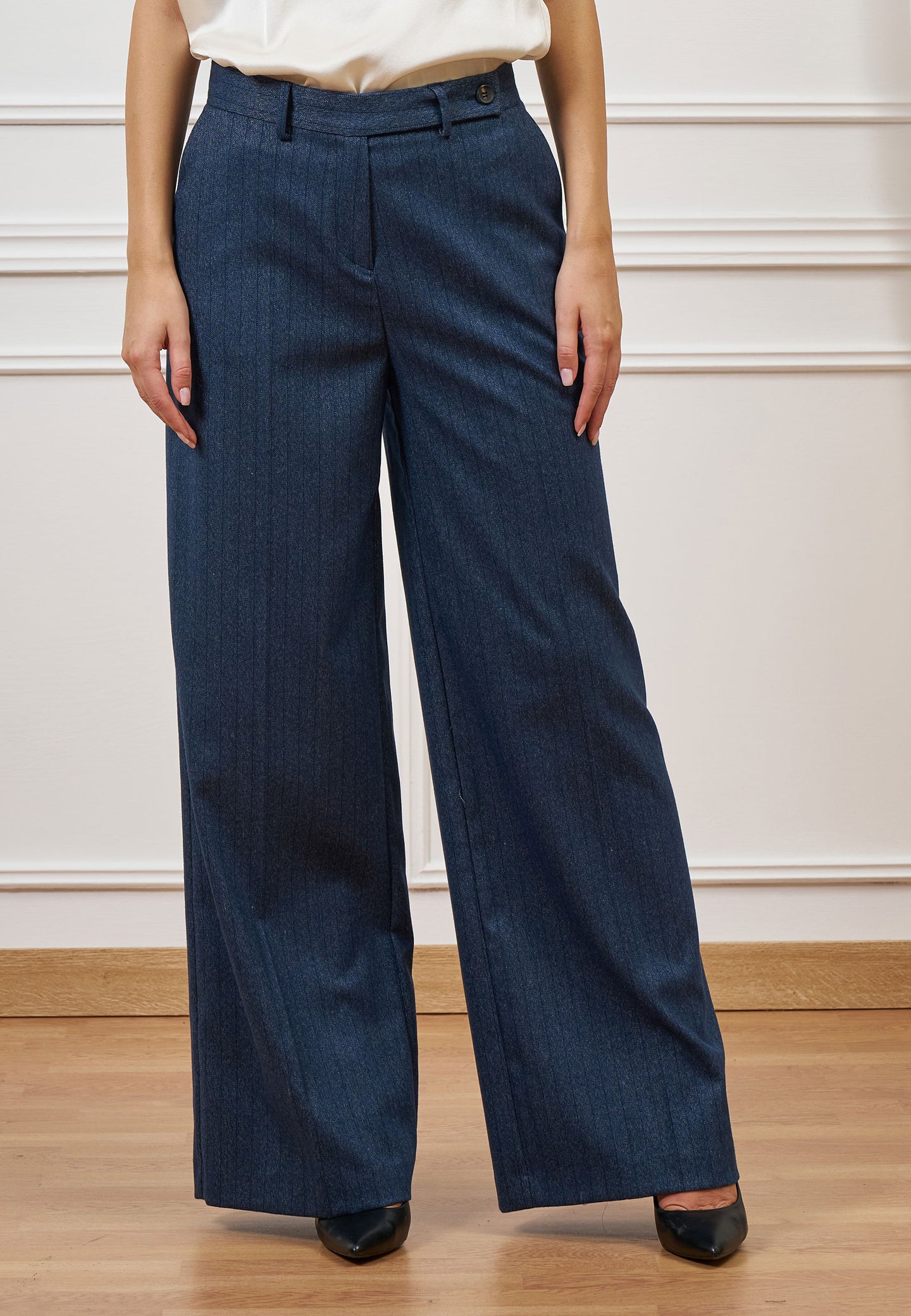 Pantalone palazzo gessato