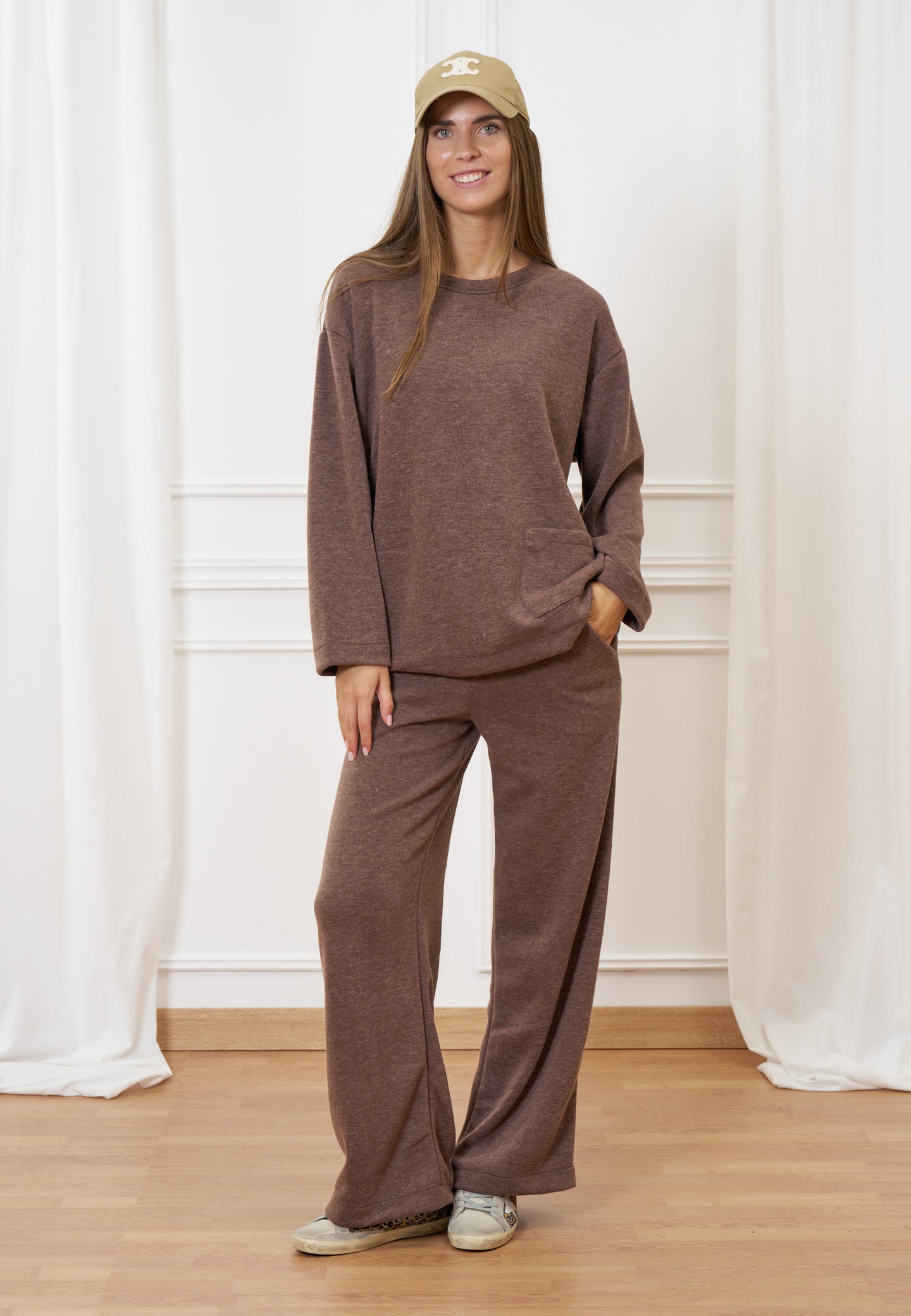 Pantalone palazzo in felpa