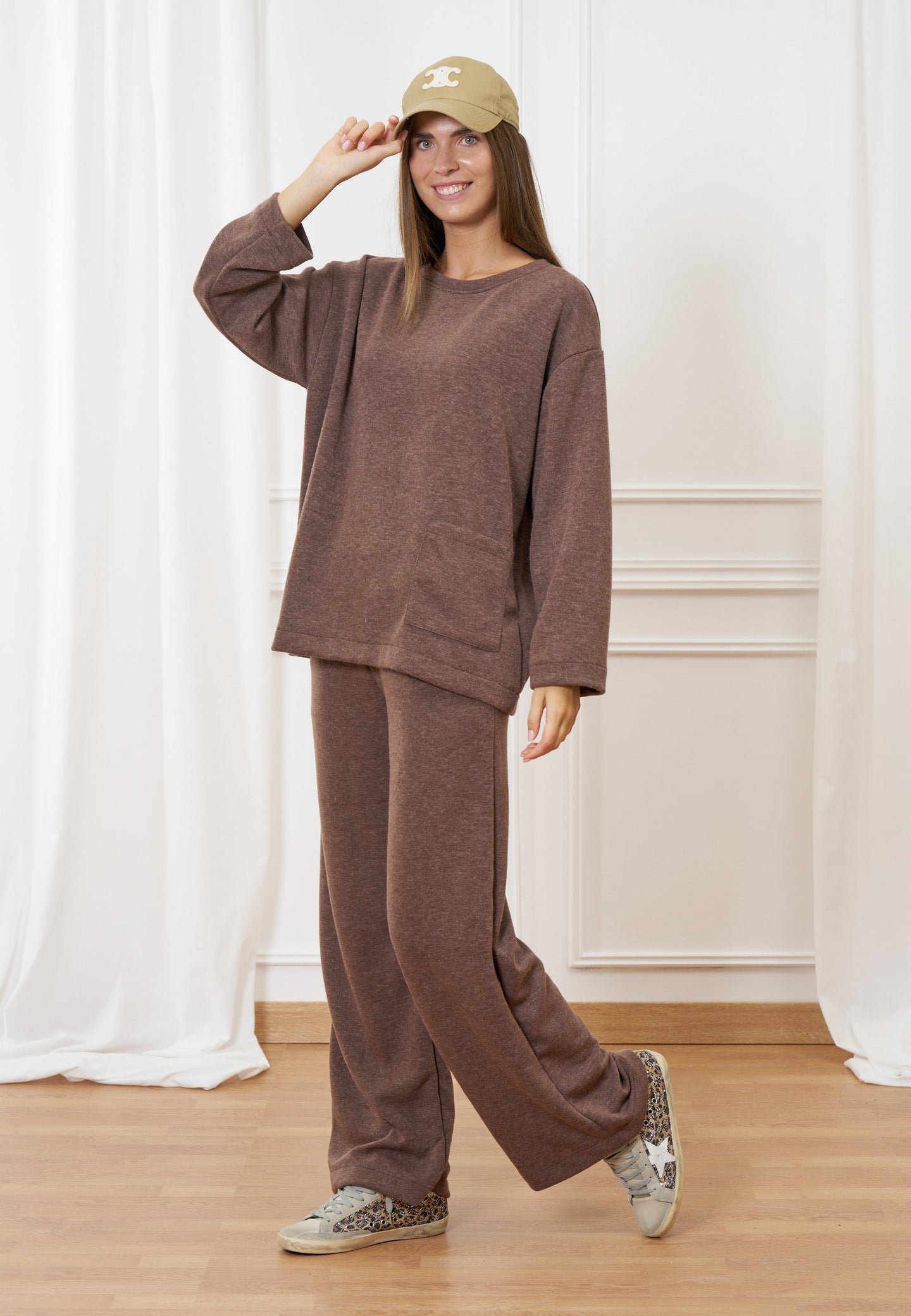 Pantalone palazzo in felpa