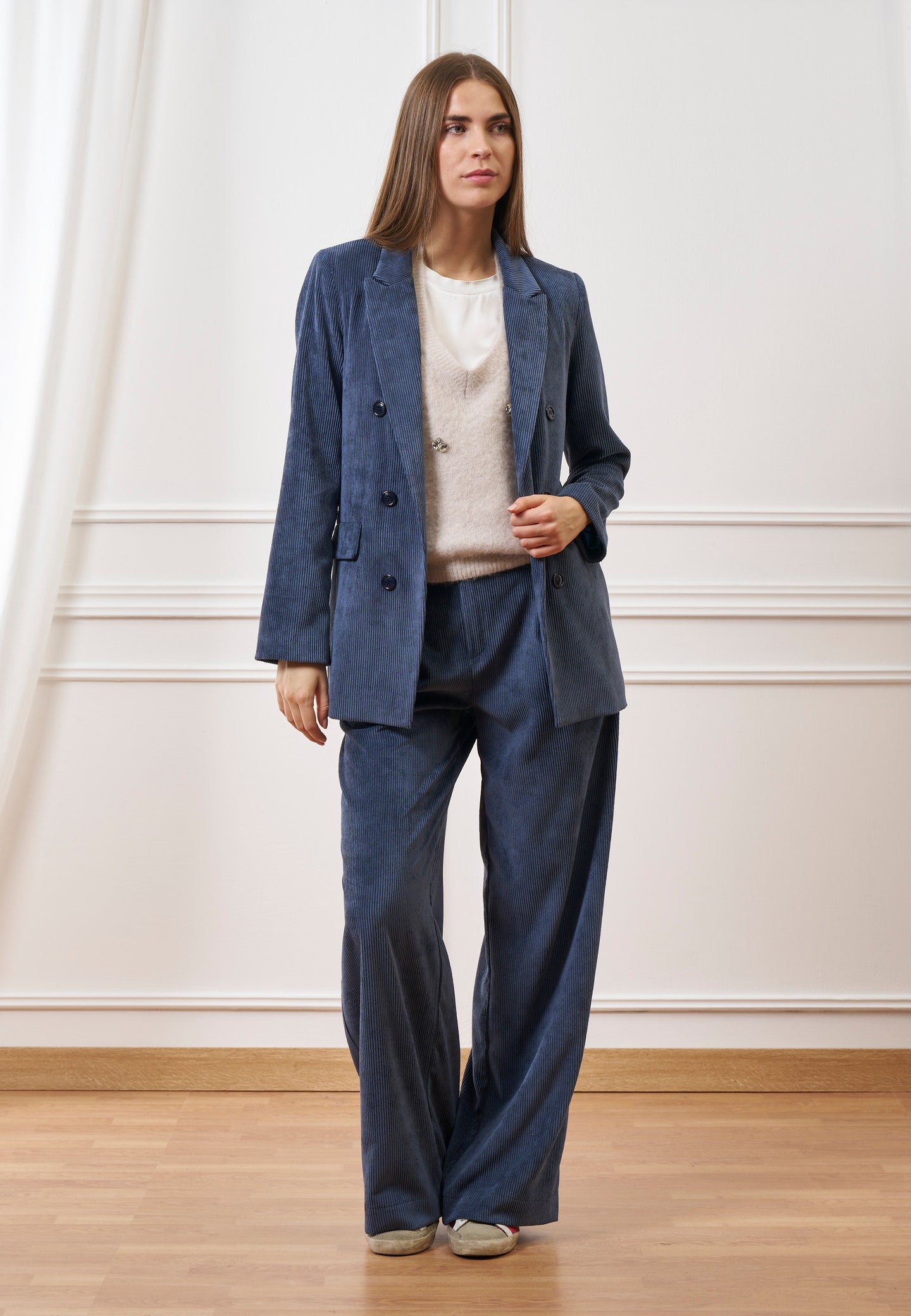 Pantalone palazzo in velluto a coste