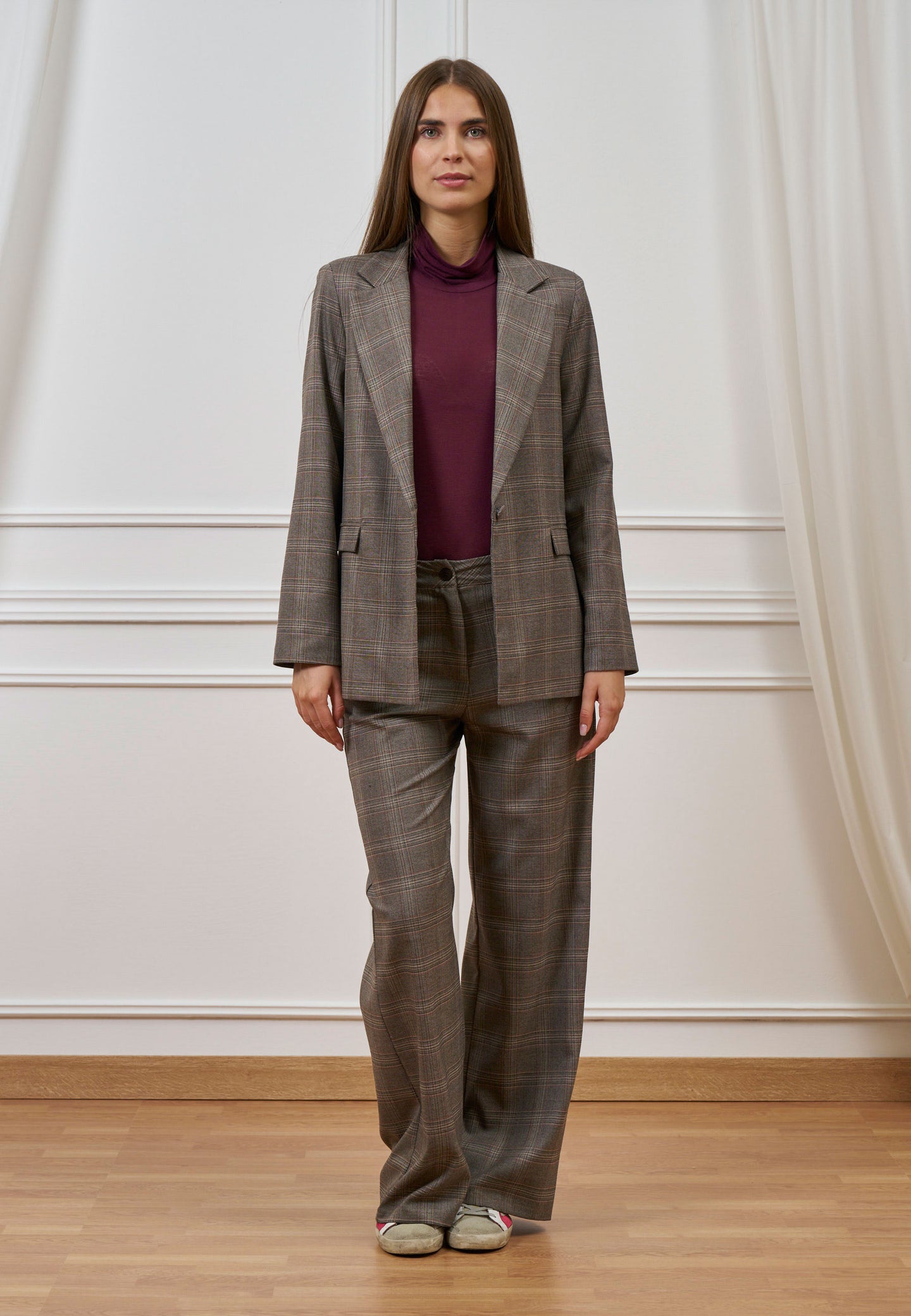 Pantalone palazzo quadri check