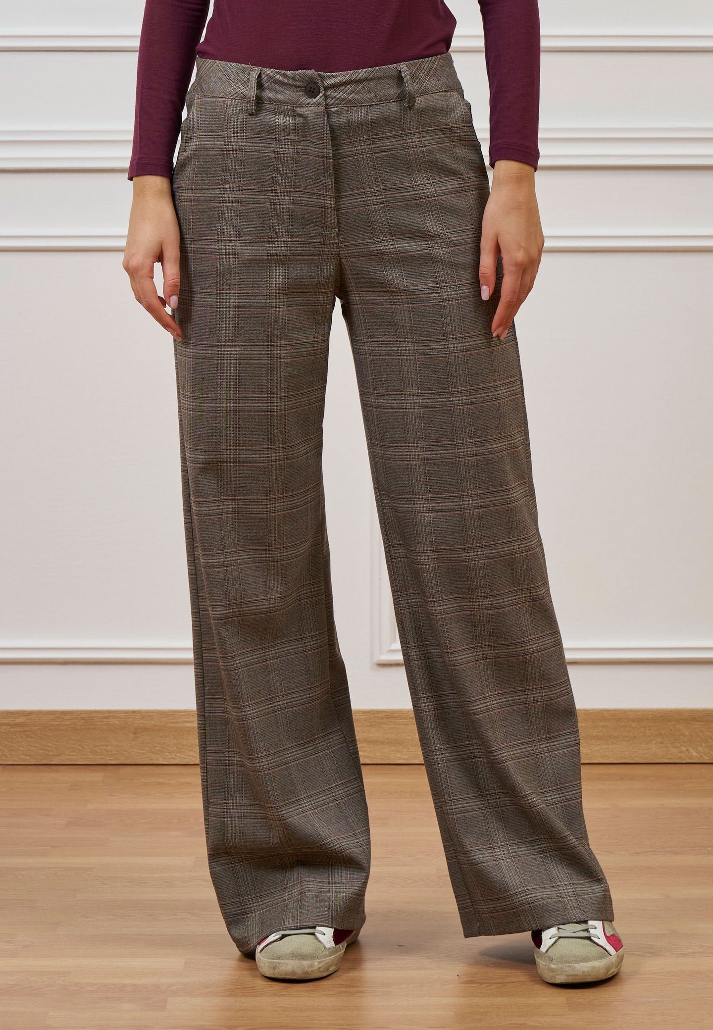 Pantalone palazzo quadri check