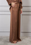 Pantalone palazzo raso sfrangiato
