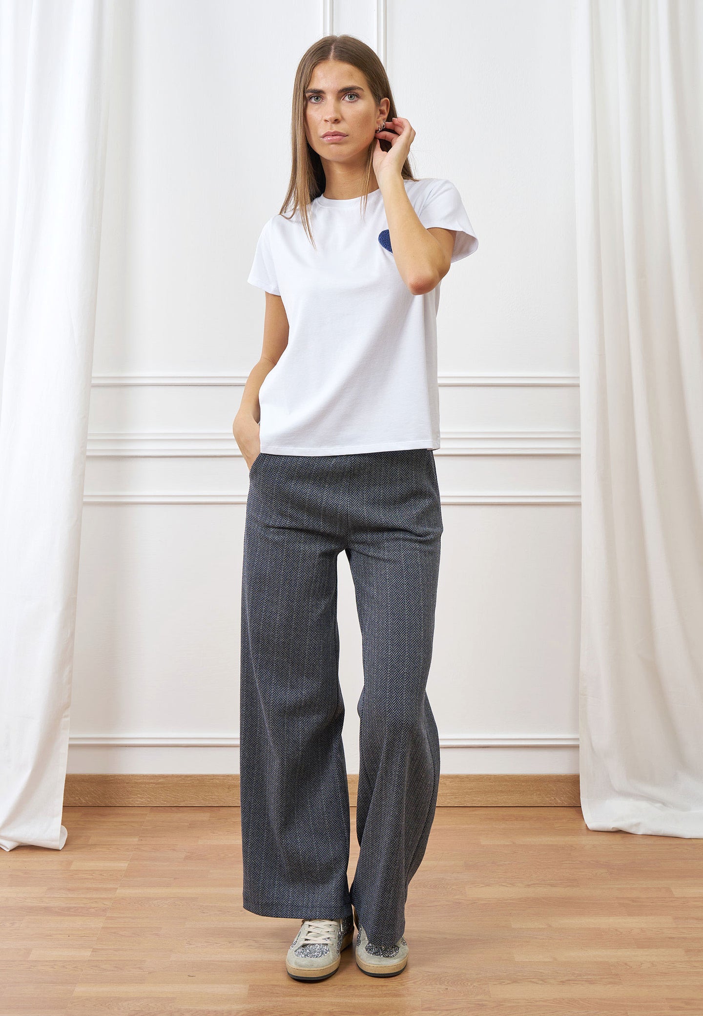 Pantalone palazzo spinato