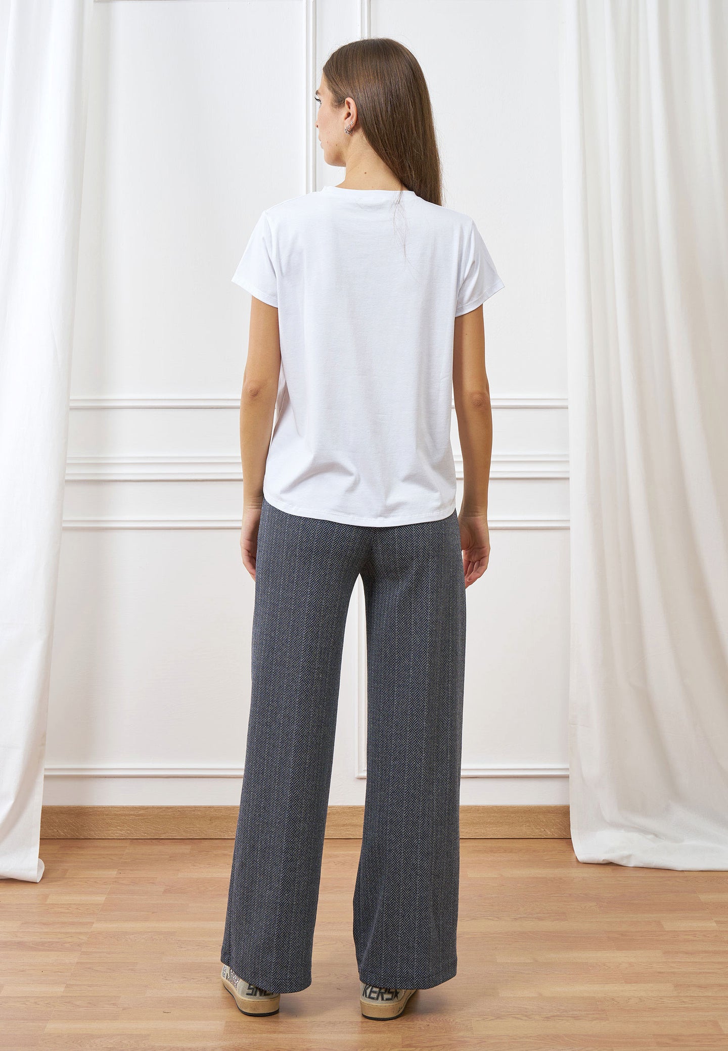 Pantalone palazzo spinato