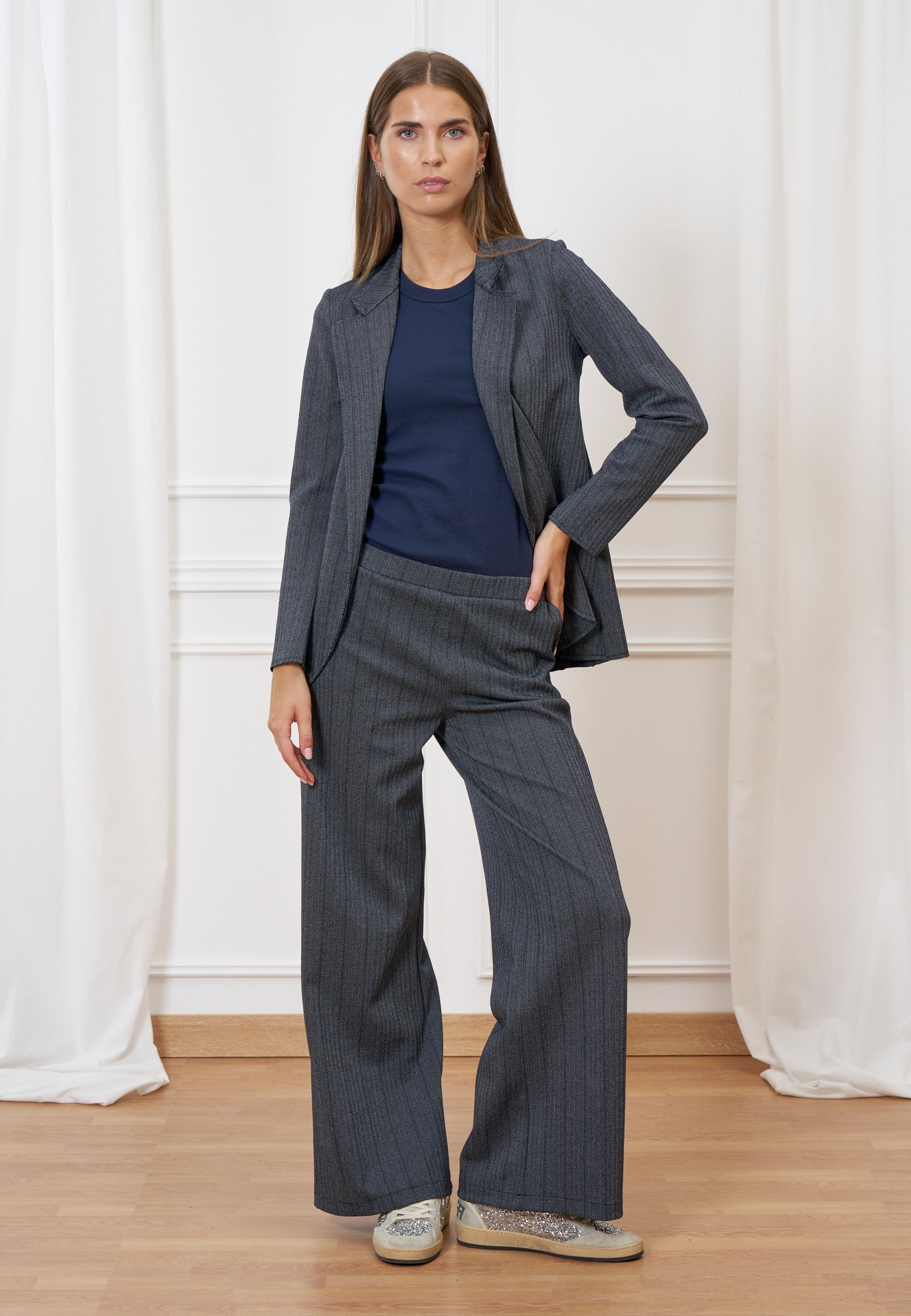 Pantalone palazzo spinato