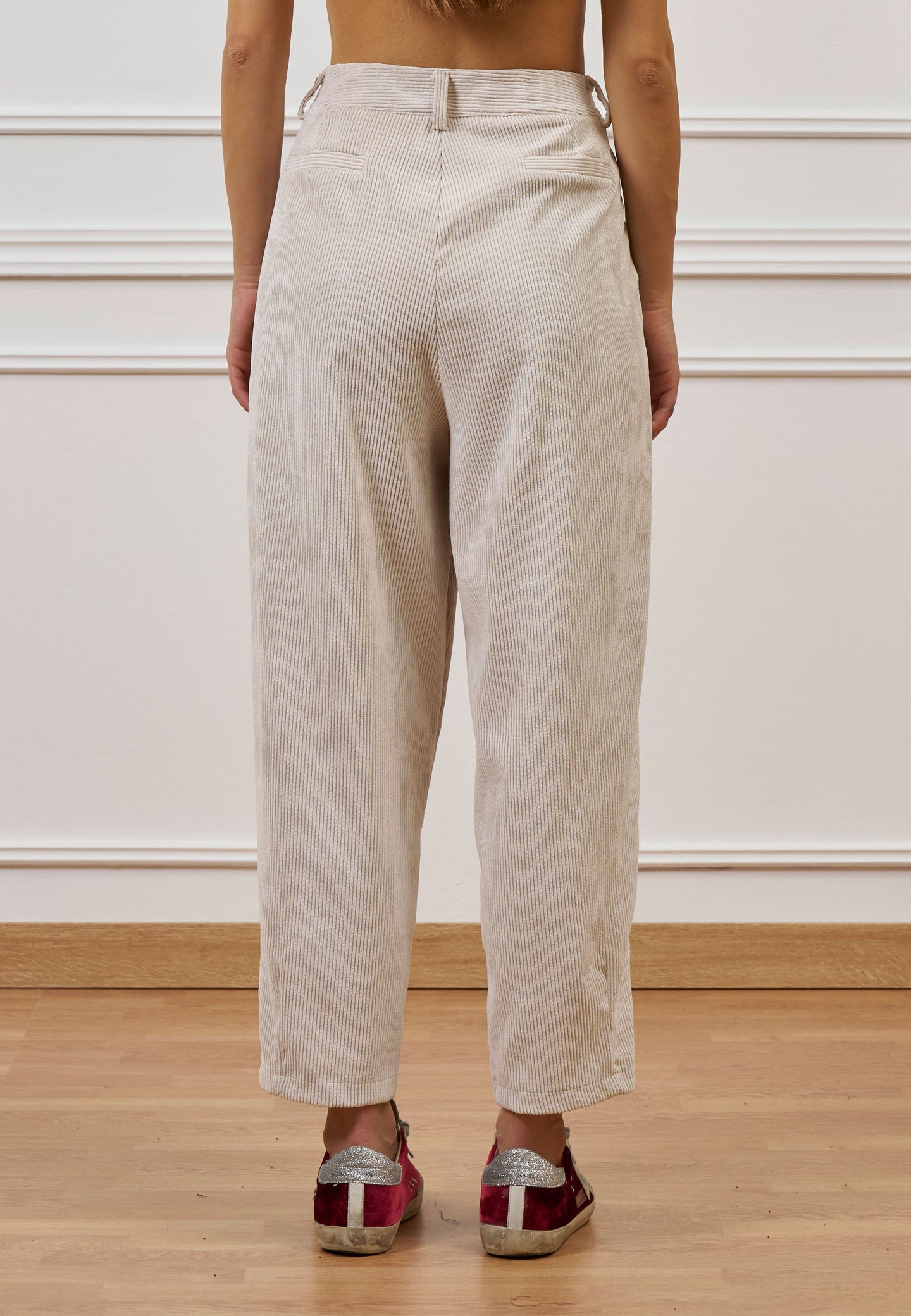 Pantalone pinces velluto