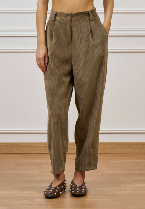 Pantalone pinces velluto