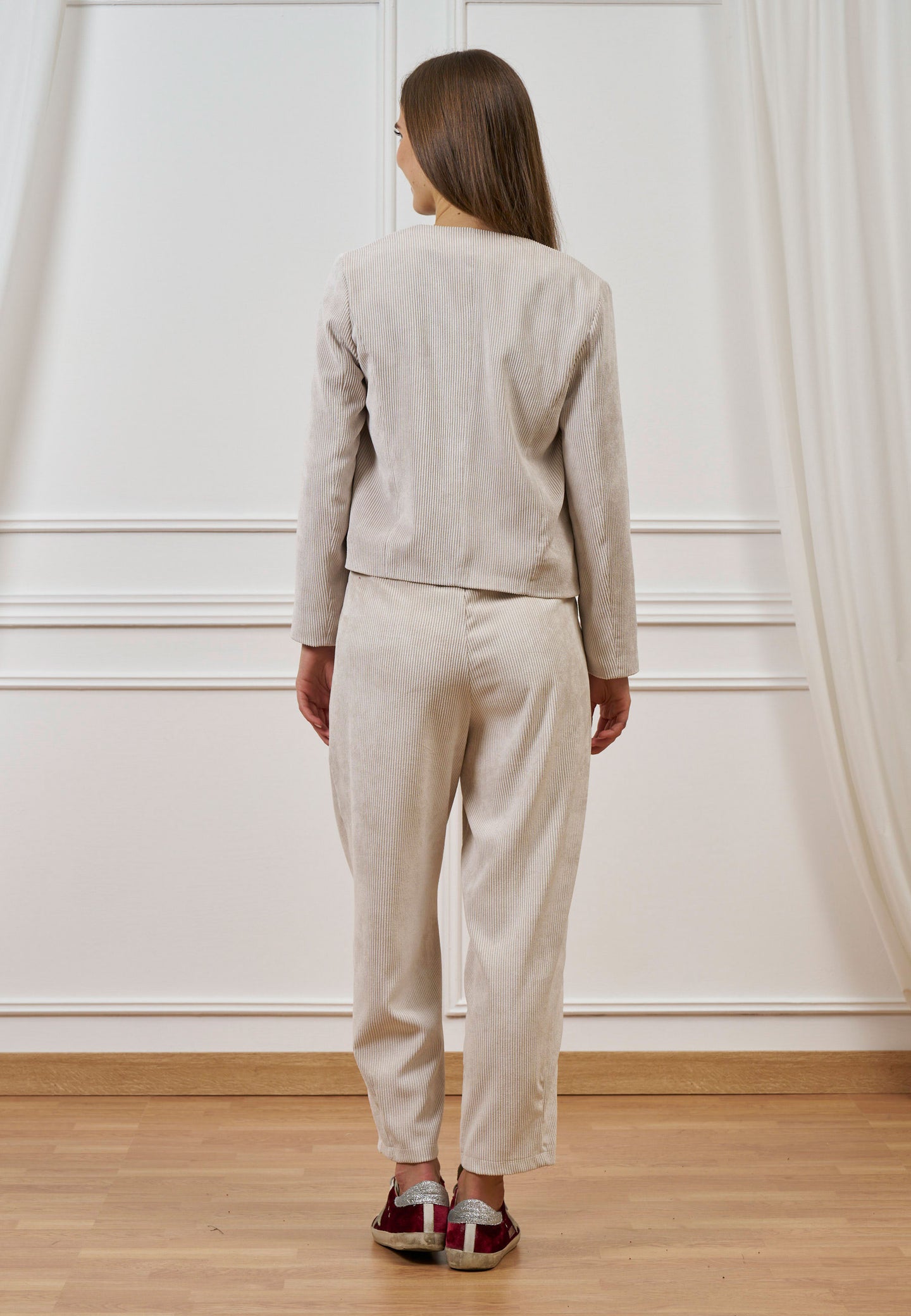 Pantalone pinces velluto