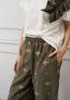 Pantalone ricamato gamba larga