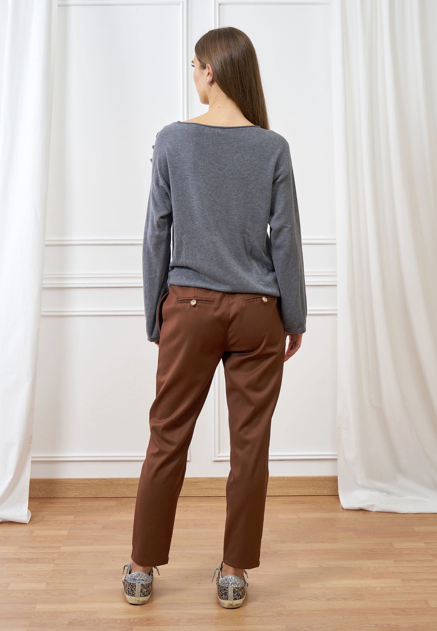 Pantalone sigaretta flanella