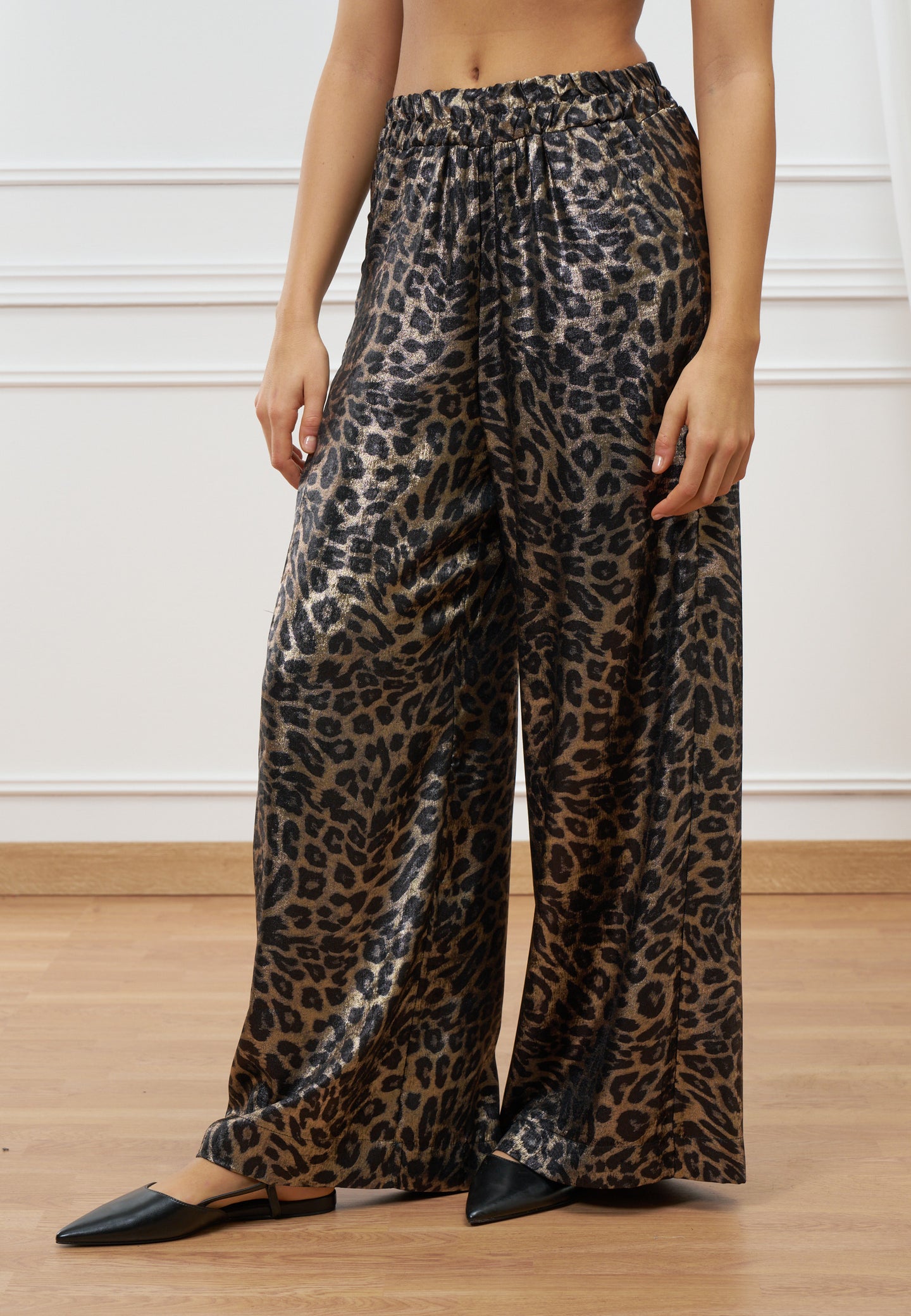 Pantalone stampato metallizzato
