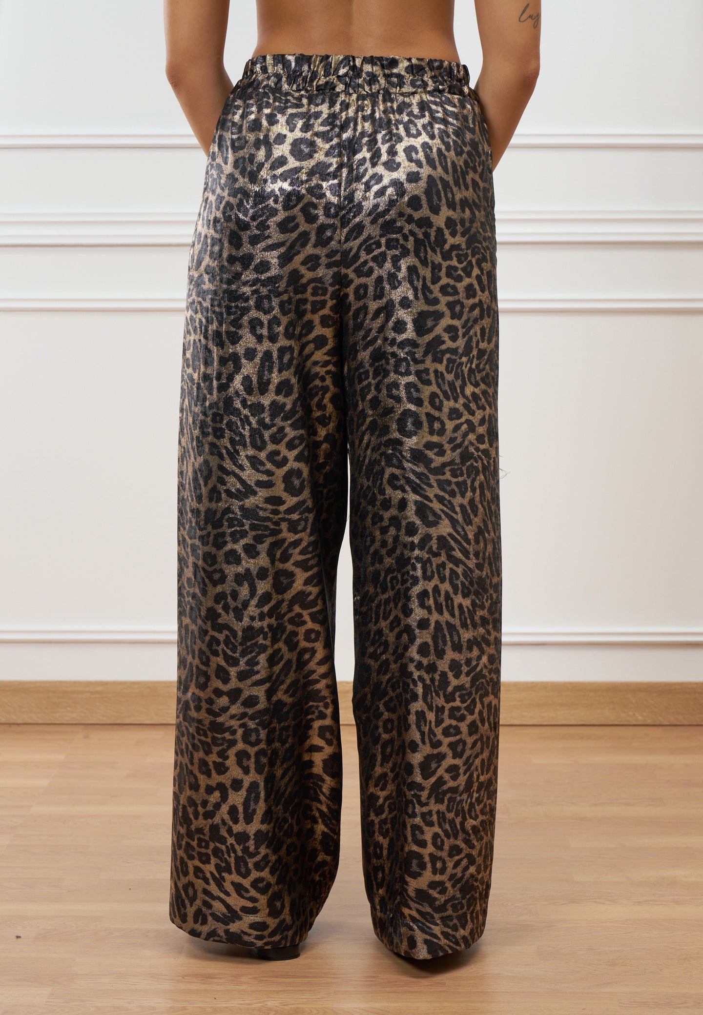 Pantalone stampato metallizzato