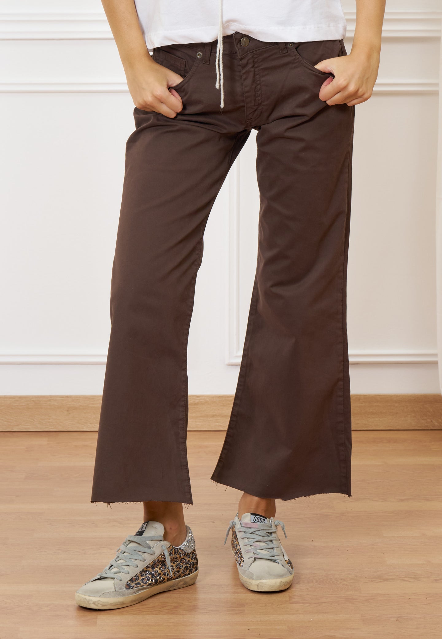 Pantalone svasato a vita alta