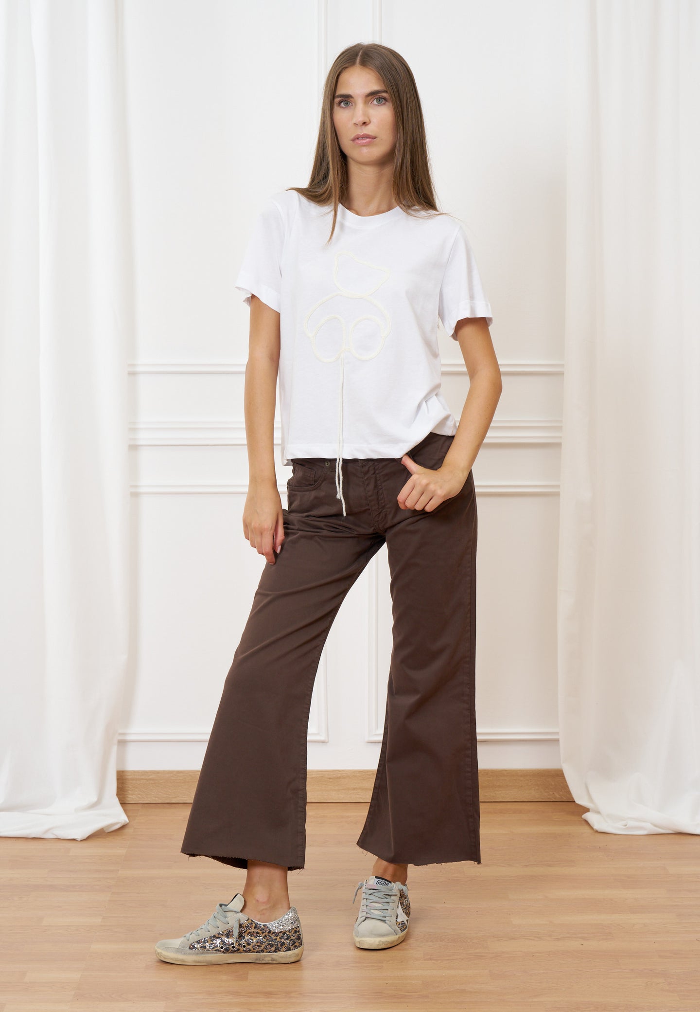 Pantalone svasato a vita alta