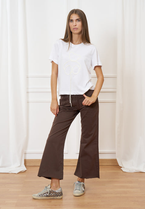 Pantalone svasato a vita alta