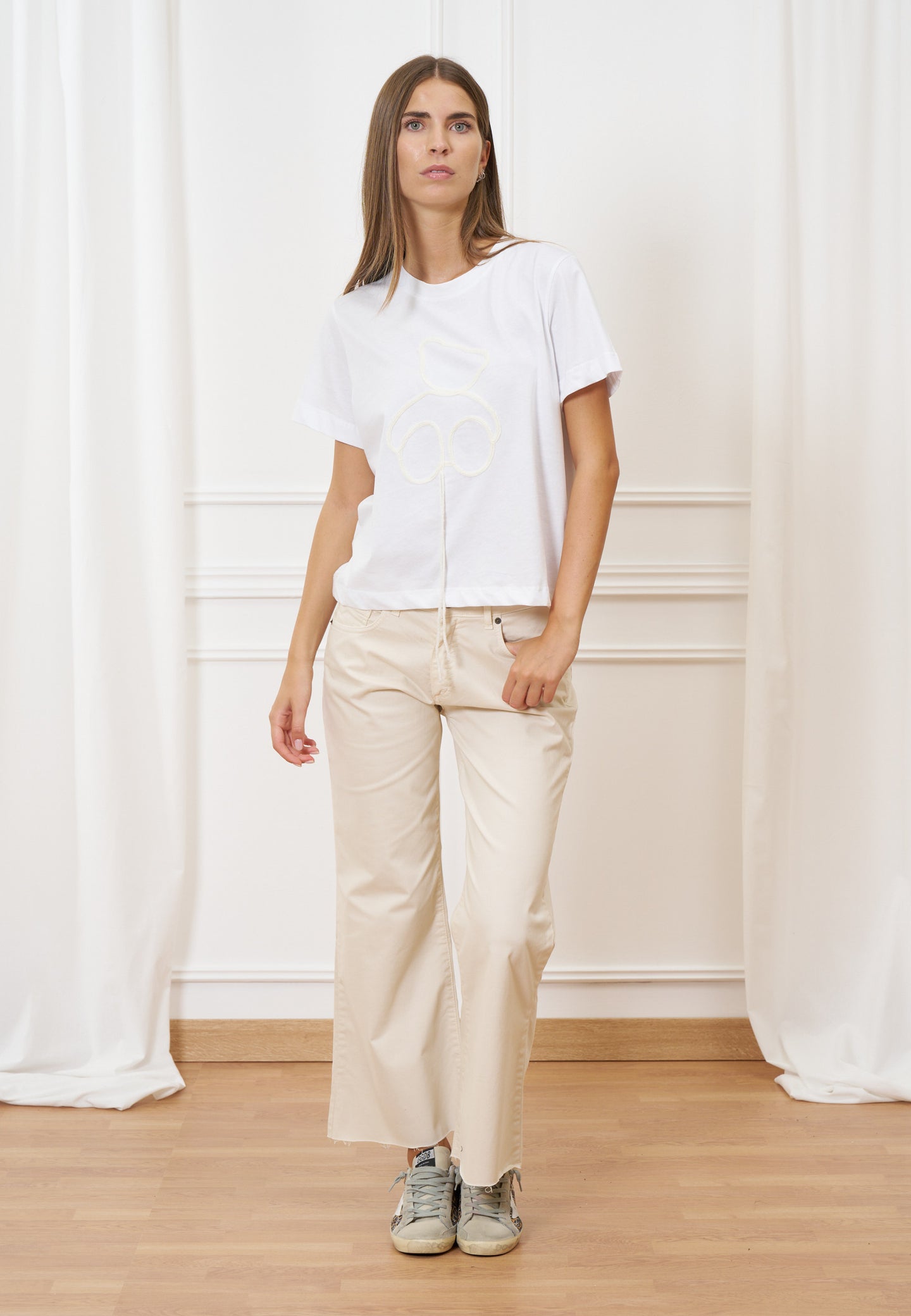 Pantalone svasato a vita alta