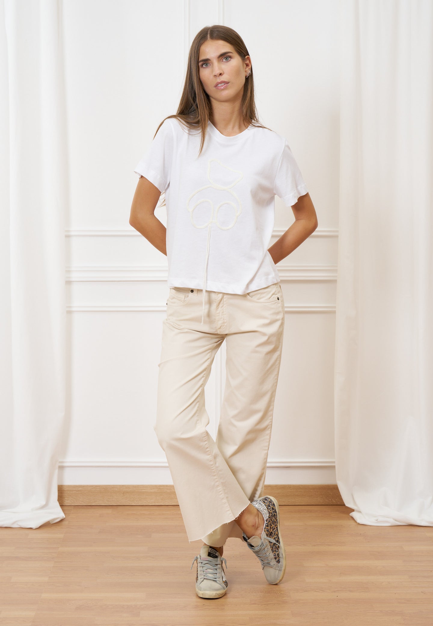 Pantalone svasato a vita alta