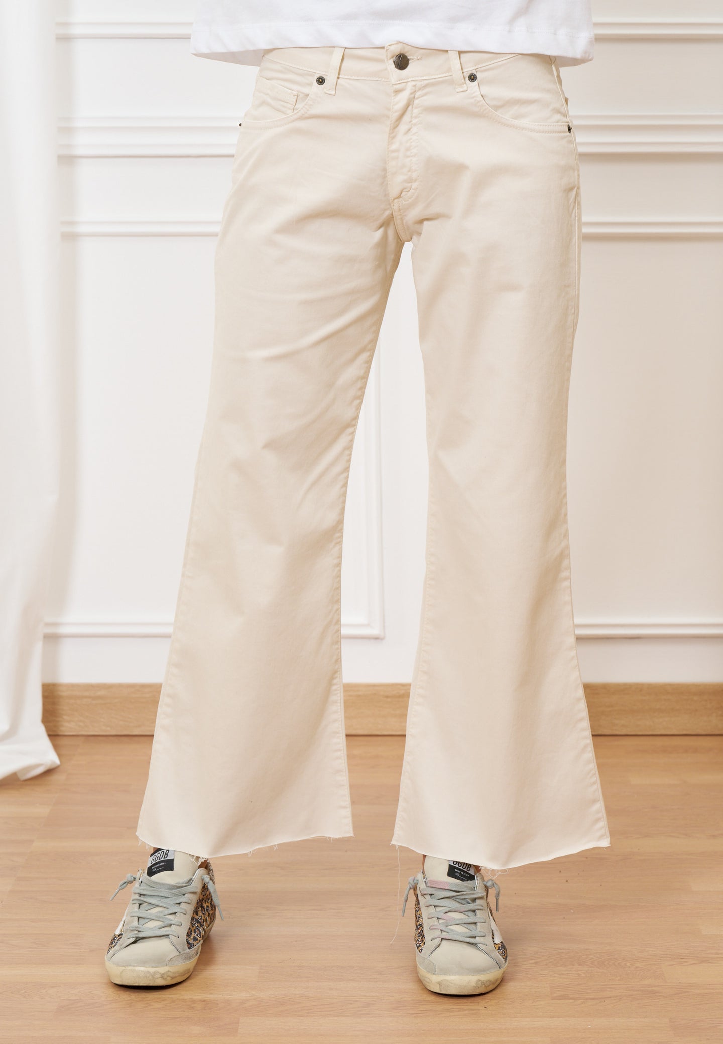 Pantalone svasato a vita alta