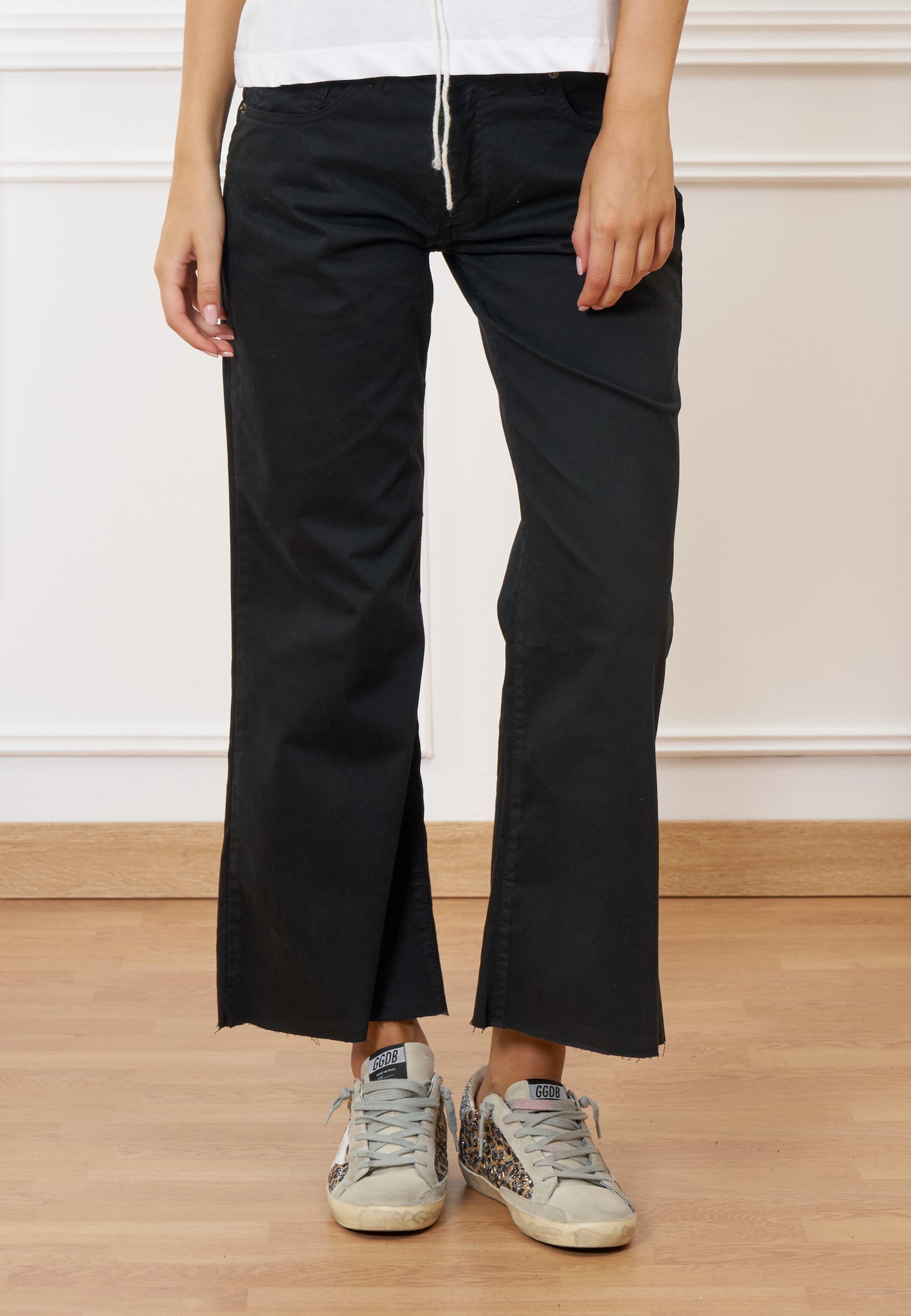 Pantalone svasato a vita alta