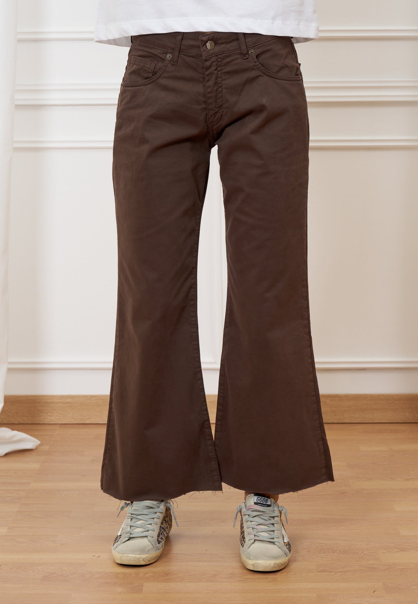 Pantalone svasato a vita alta