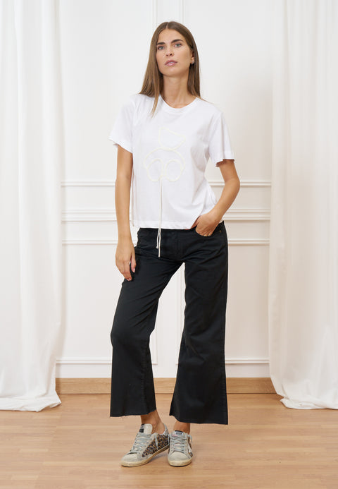 Pantalone svasato a vita alta