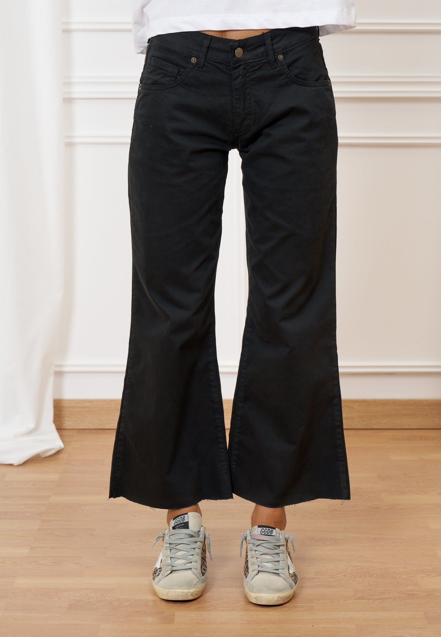 Pantalone svasato a vita alta