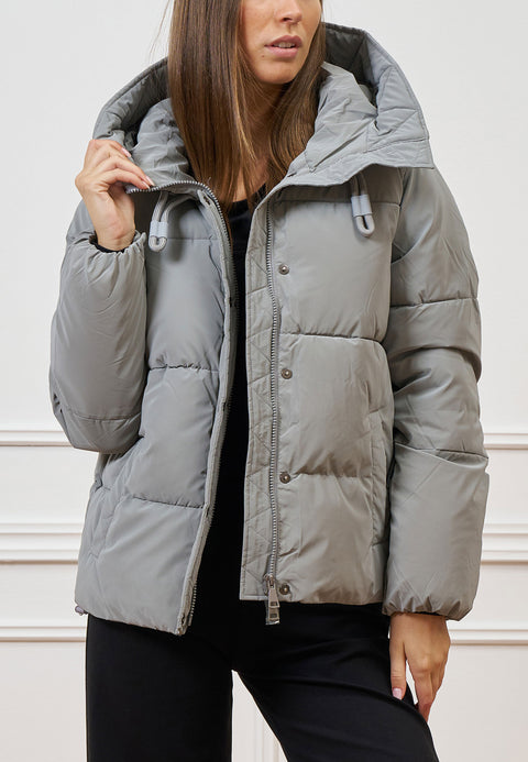 Piumino corto con cappuccio