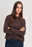 Striped boat neck T-shirt - BLUE
