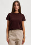 T-shirt girocollo basica - CIOCCOLATO