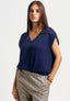 Maglia smanicata in misto alpaca - BLU