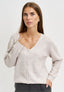 Cardigan a costine con scollo a v - AVORIO