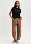 Pantalone balloon pince sul fondo - TABACCO